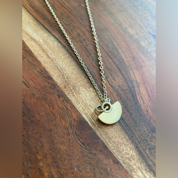 Bohme Boho Gold Chain and Half Moon Charm Pendant Necklace - Picture 2 of 4
